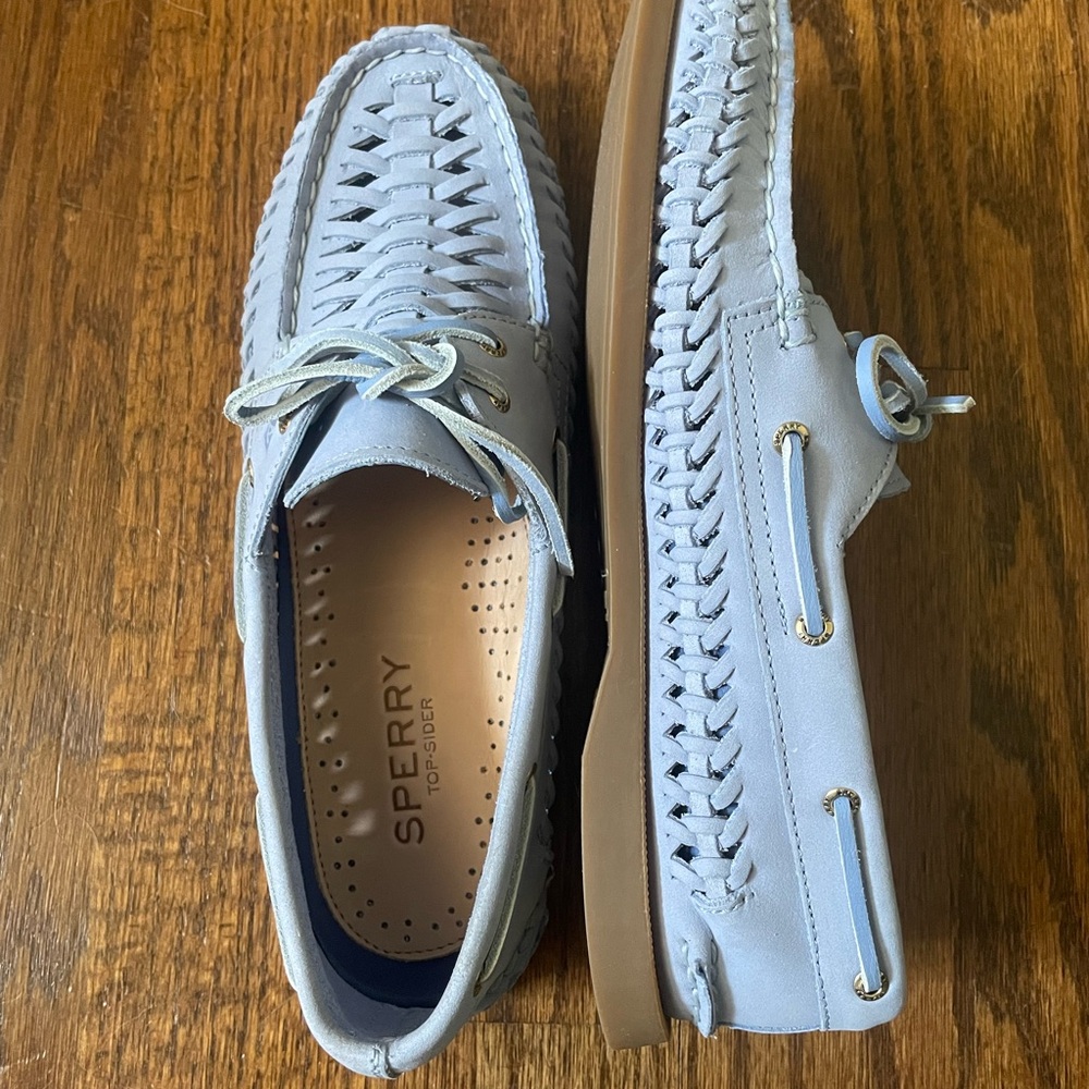Sperry Women's Light Blue Woven Boat Shoe size 8.5 - Picture 4 of 6